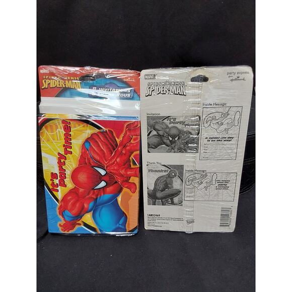 Spider Man 2010 Party Invitations 2 pack of 8 each 16 total new Superheroes - Picture 2 of 2
